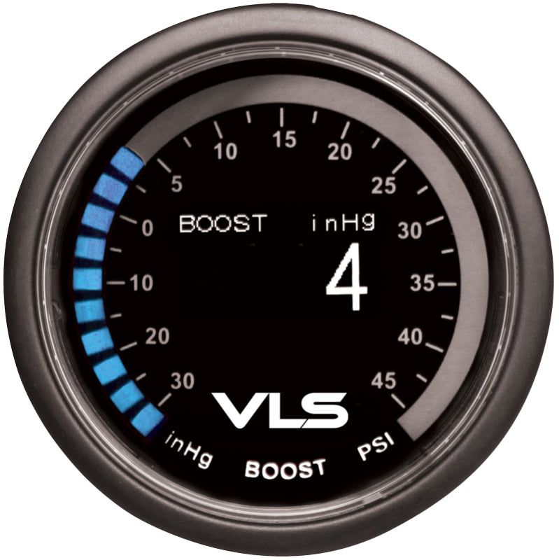 Revel VLS 52mm 30inHg-45PSI Digital OLED Boost Gauge - Gauges & Pods