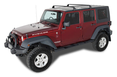 Rhino-Rack 07-22 Jeep Wrangler JK/JL 4 Door Hard Top Vortex SG 2 Bar Roof Rack - Black - Roofs & Accessories