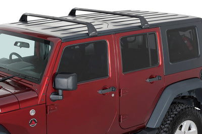 Rhino-Rack 07-22 Jeep Wrangler JK/JL 4 Door Hard Top Vortex SG 2 Bar Roof Rack - Black - Roofs & Accessories