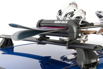 Rhino-Rack Universal Ski/Snowboard Carrier - Fits 3 Pairs of Skis or 2 Snowboards - Black - Roofs & Roof Accessories