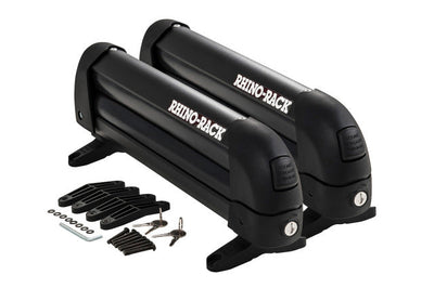 Rhino-Rack Universal Ski/Snowboard Carrier - Fits 3 Pairs of Skis or 2 Snowboards - Black - Roofs & Roof Accessories