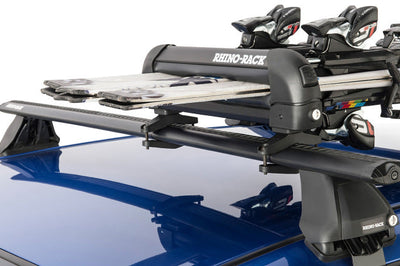 Rhino-Rack Universal Ski/Snowboard Carrier - Fits 3 Pairs of Skis or 2 Snowboards - Black - Roofs & Roof Accessories