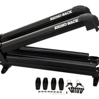 Rhino-Rack Universal Ski/Snowboard Carrier - Fits 4 Pairs of Skis or 2 Snowboards - Black - Roofs & Roof Accessories