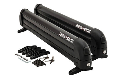 Rhino-Rack Universal Ski/Snowboard Carrier - Fits 6 Pairs of Skis or 4 Snowboards - Black - Roofs & Roof Accessories