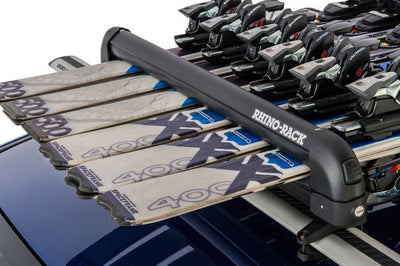 Rhino-Rack Universal Ski/Snowboard Carrier - Fits 6 Pairs of Skis or 4 Snowboards - Black - Roofs & Roof Accessories