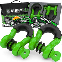 Rhino USA 3/4In D-Ring Shackle Set (2-Pack)(Green) - Suspension