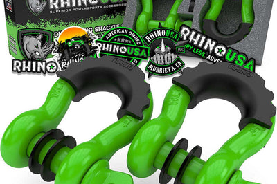 Rhino USA 3/4In D-Ring Shackle Set (2-Pack)(Green) - Suspension