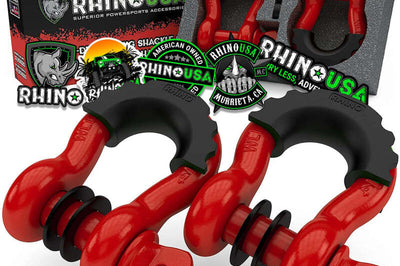 Rhino USA 3/4In D-Ring Shackle Set (2-Pack)(Red) - Suspension