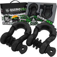 Rhino USA 3/4In D Ring Shackle Set Pack Of 2 (Black) Suspension
