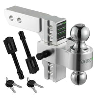 Rhino USA 6In Heavy Duty Drop Hitch - 2In (Silver) - Winches & Hitches