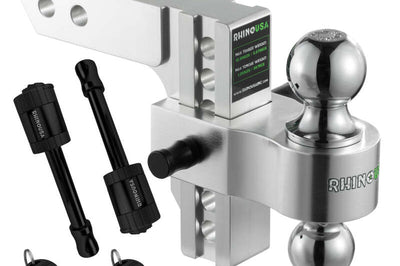 Rhino USA 6In Heavy Duty Drop Hitch - 2In (Silver) - Winches & Hitches