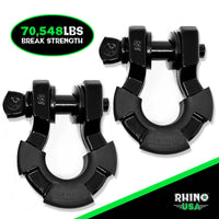 Rhino USA 8T Super Shackle 2-Pack (Black) - Suspension