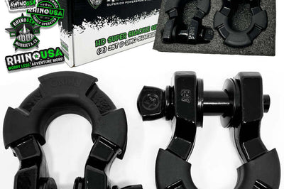 Rhino USA 8T Super Shackle 2-Pack (Black) - Suspension