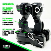 Rhino USA 8T Super Shackle 2-Pack (Black) - Suspension