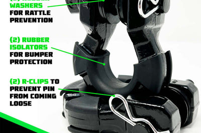 Rhino USA 8T Super Shackle 2-Pack (Black) - Suspension