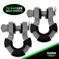 Rhino USA 8T Super Shackle 2-Pack (Gray) - Suspension