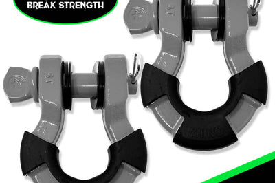 Rhino USA 8T Super Shackle 2-Pack (Gray) - Suspension