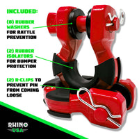 Rhino USA 8T Super Shackle 2-Pack (Red) - Suspension