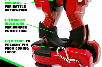 Rhino USA 8T Super Shackle 2-Pack (Red) - Suspension