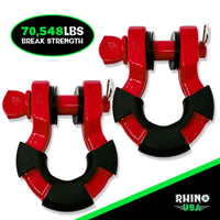 Rhino USA 8T Super Shackle 2-Pack (Red) - Suspension
