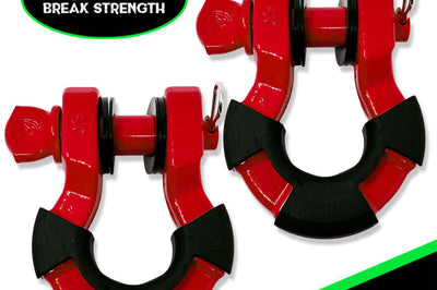 Rhino USA 8T Super Shackle 2-Pack (Red) - Suspension