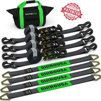 Rhino USA Heavy Duty Vehicle Tie Down Kit - Black - Truck Bed Accessories