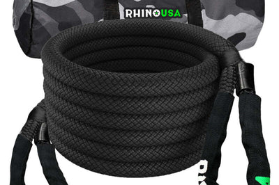 Rhino USA Kinetic Energy Recovery Rope (1.25In X 30Ft) Black - Truck Bed Accessories