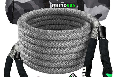 Rhino USA Kinetic Energy Recovery Rope (1In X 30Ft) Gray - Truck Bed Accessories