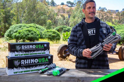 Rhino USA Kinetic Energy Recovery Rope (7/8In X 20Ft) Gray - Truck Bed Accessories