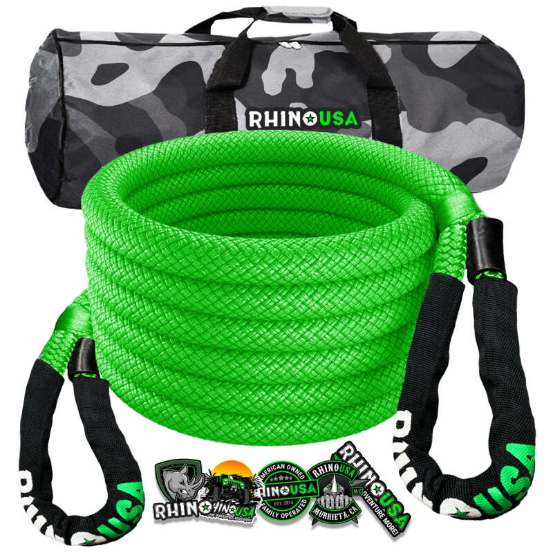 Rhino USA Kinetic Energy Recovery Rope (7/8In X 20Ft) Green - Truck Bed Accessories