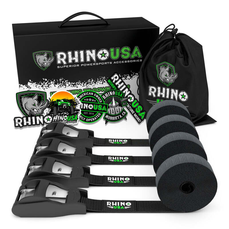 Rhino USA Lashing Straps 1In X 12Ft - Set Of 4 - Winches & Hitches