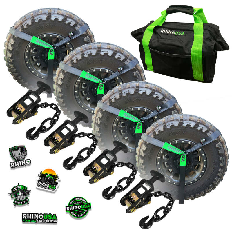 Rhino USA Lasso Straps; Basket Straps - Black - Winches & Hitches