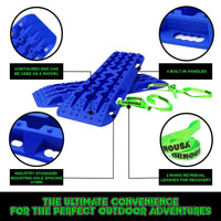 Rhino USA Recovery Traction Boards - Blue (Pair) - Winches & Hitches