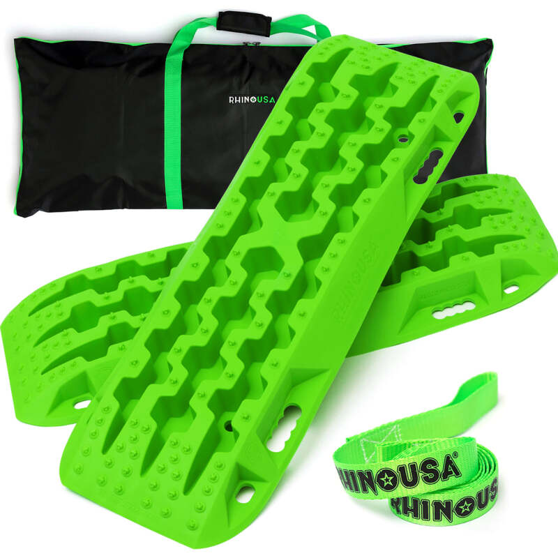 Rhino USA Recovery Traction Boards - Green (Pair) - Winches & Hitches