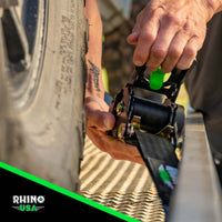 Rhino USA Retractable Ratchet Straps (4Pk 1Inx10Ft) (Gray) - Winches & Hitches
