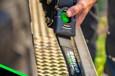 Rhino USA Retractable Ratchet Straps (4Pk 1Inx10Ft) (Gray) - Winches & Hitches