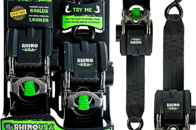 Rhino USA Retractable Transom Straps (2 Pack-Stainless) - Winches & Hitches