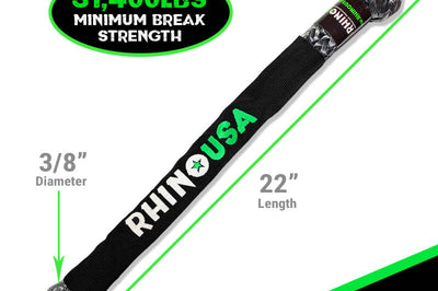 Rhino USA Synthetic Soft Shackle (2Pk 3/8InX22In) (Gray) - Suspension