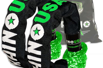 Rhino USA Synthetic Soft Shackles Green (2-Pack) - Suspension