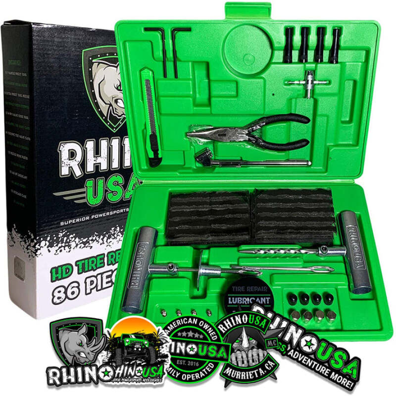Rhino USA Tire Repair Plug Kit 86 Pieces - Wheel and Accessories