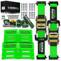 Rhino USA Utv Wheel Chock Tie-Down Kit (2-Wheel Kit) (Green) - Truck Bed Accessories