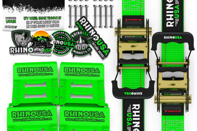 Rhino USA Utv Wheel Chock Tie-Down Kit (2-Wheel Kit) (Green) - Truck Bed Accessories