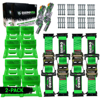 Rhino USA Utv Wheel Chock Tie-Down Kit (4-Wheel Kit) (Green) - Truck Bed Accessories
