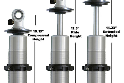 Ridetech HQ Series CoilOver Shock 4.1in Travel 2.5in Coil Eye/Eye Mounting 10.125inx14.225in - Suspension