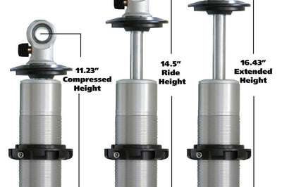 Ridetech HQ Series CoilOver Shock 5.2in Travel 2.5in Coil Eye/Eye Mounting 11.225inx16.425in - Suspension