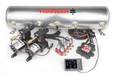 Ridetech RidePro E5 Air Ride Suspension Control System 5 Gallon Dual Compressor 1/4in Valves
