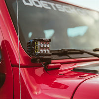 Rigid Industries 2018 Jeep JL - A-Pillar Mount Kit - Mounts Set of D / D-SS / SR-M / Ignite Series - Lights