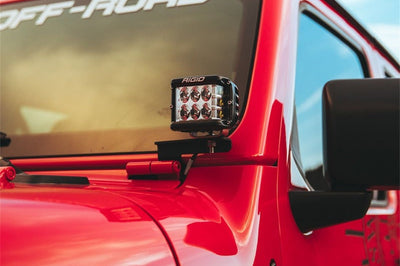 Rigid Industries 2018 Jeep JL - A-Pillar Mount Kit - Mounts Set of D / D-SS / SR-M / Ignite Series - Lights