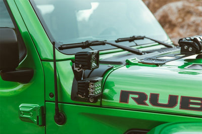 Rigid Industries 2018 Jeep JL - Cowl Mount Tall Extension Arm Kit - Lights