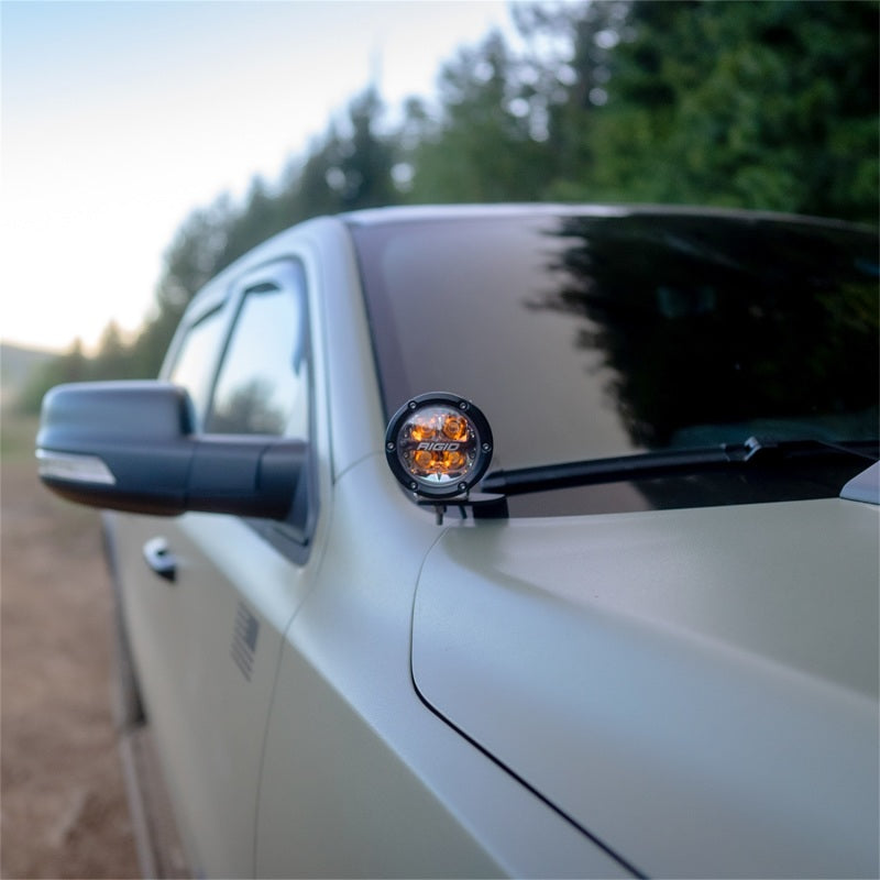 Rigid Industries 2019+ Dodge Ram 1500 A-Pillar LED Light Mounts - Lights